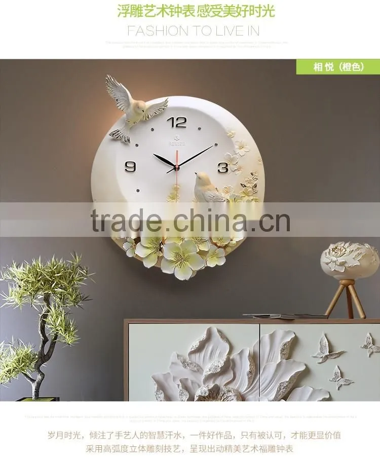 M0027 Momoda Living room Creative modern fancy elegant 3D flower wall clock quiet quartz decoration large wall clock