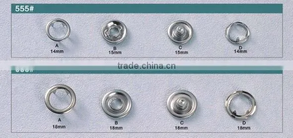 metal prong snap buttons with different sizes for bag and clothes