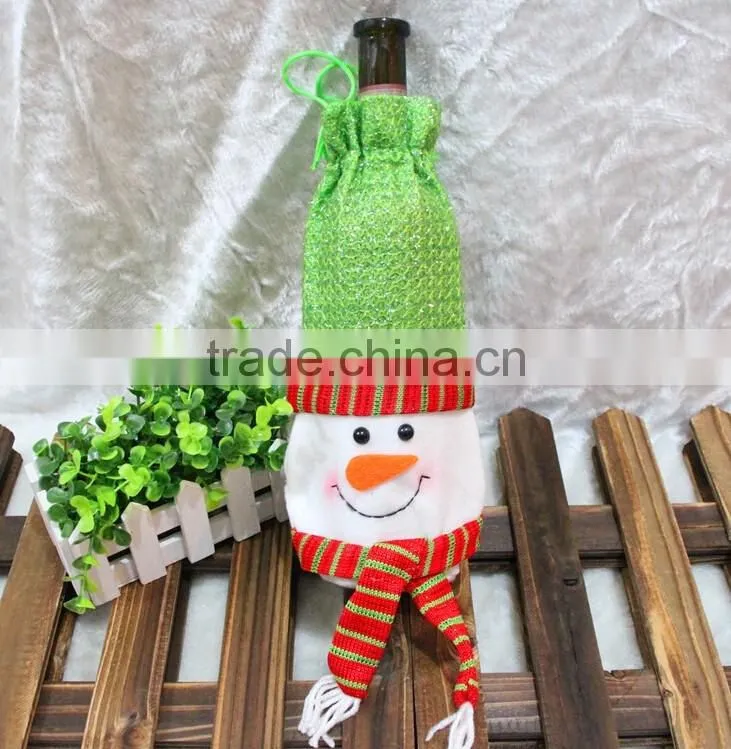wholesale santa wine bottle bag gifts wine bag for christmas