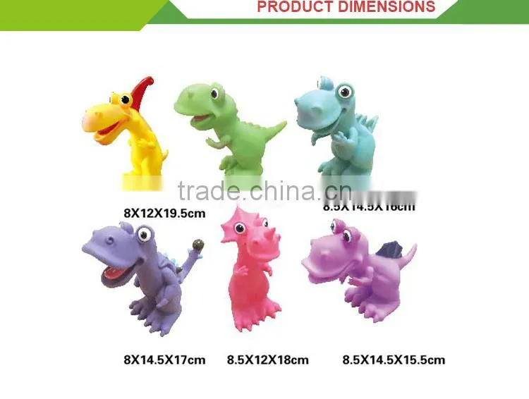 Hot sale 7 inch cartoon dinosaur small rubber animal toys