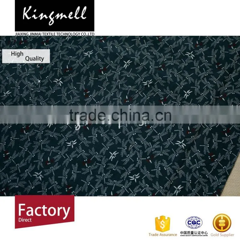 Factory Direct Customized Garment Printed Blue Cotton Poplin Fabric