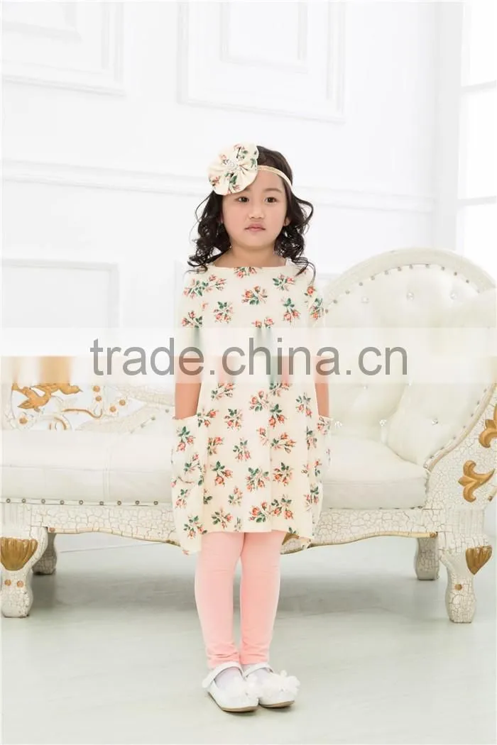 Spring boutique baby clothing set baby girl 2 peices set with headbands flower girl 100% cotton clothing outfits for children