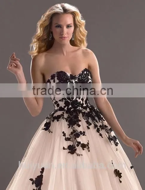 pink black appliqued flower low cut sexy sleeveless party wear long dresses