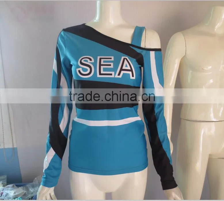 Cheap Girls Cheerleader Uniforms, Comfortable Lycra Compression Cheerleading Bras and Shorts