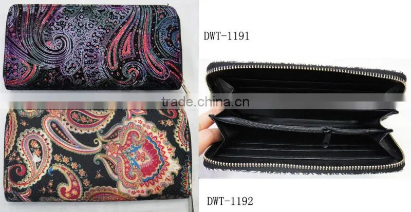 New stylish women canvas cotton classic floral wallet