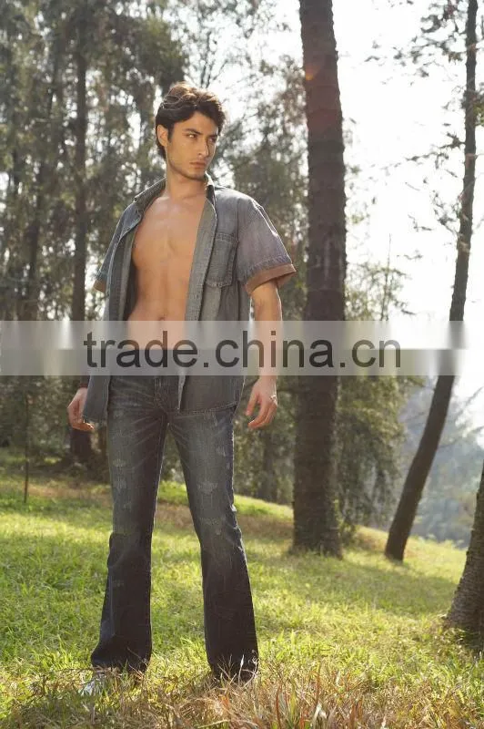 high quality men's denim jeans rips pants