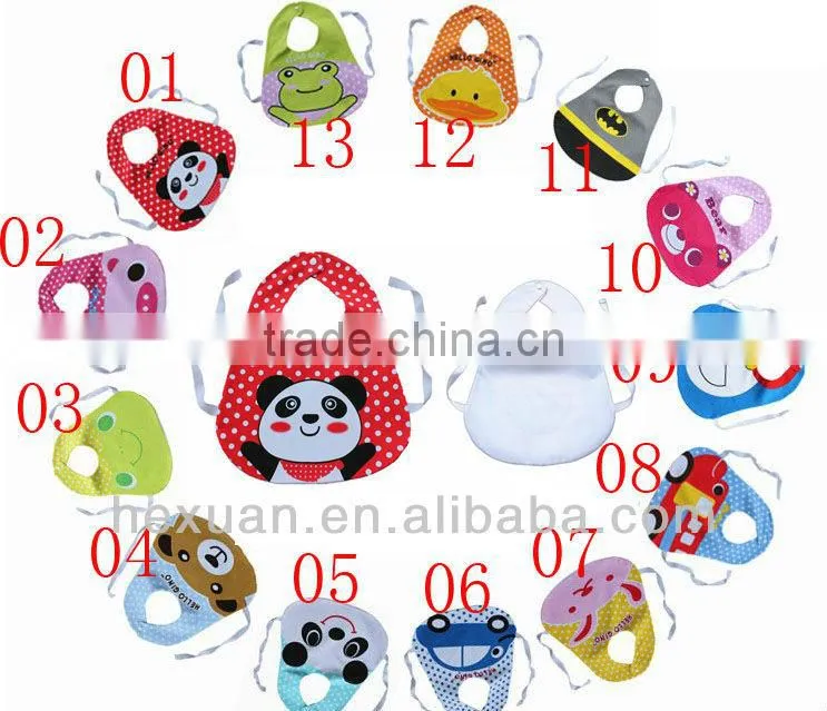 13 designs can choose baby bibs/3 layers baby bibs/superman baby bibs /in stocked or OEM