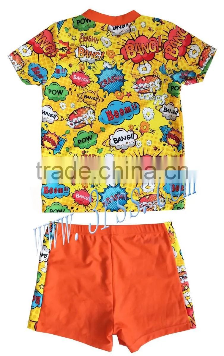 Best-selling digital printing two pieces rash guard kids rash guard for boys
