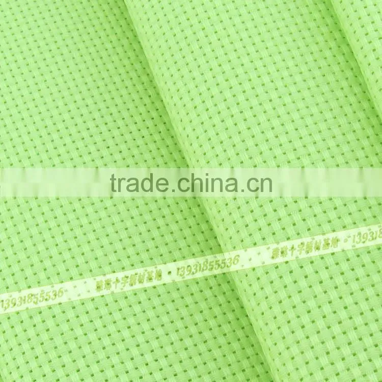 wholesale green 11CT hole fabric 100 % cotton cross stitch fabric DIY craft cross shape fabric embroidery 150cm
