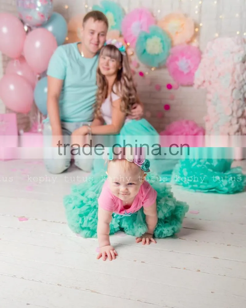 MOQ 1PCS adult festvial wedding tutu christmas green kids skirt
