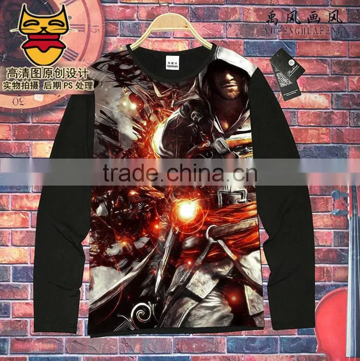 Wholesale Assassin's Creed QMilch Unisex Long Sleeves anime cosplay fancy tshirts