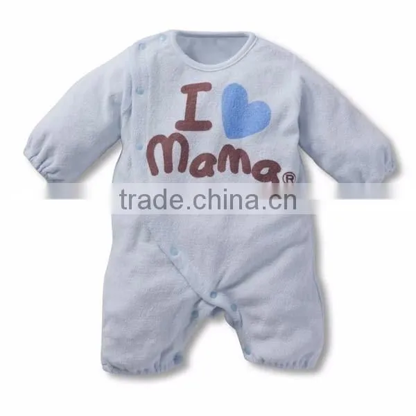 sweet heart cartoon letter long sleeve flat angle baby romper