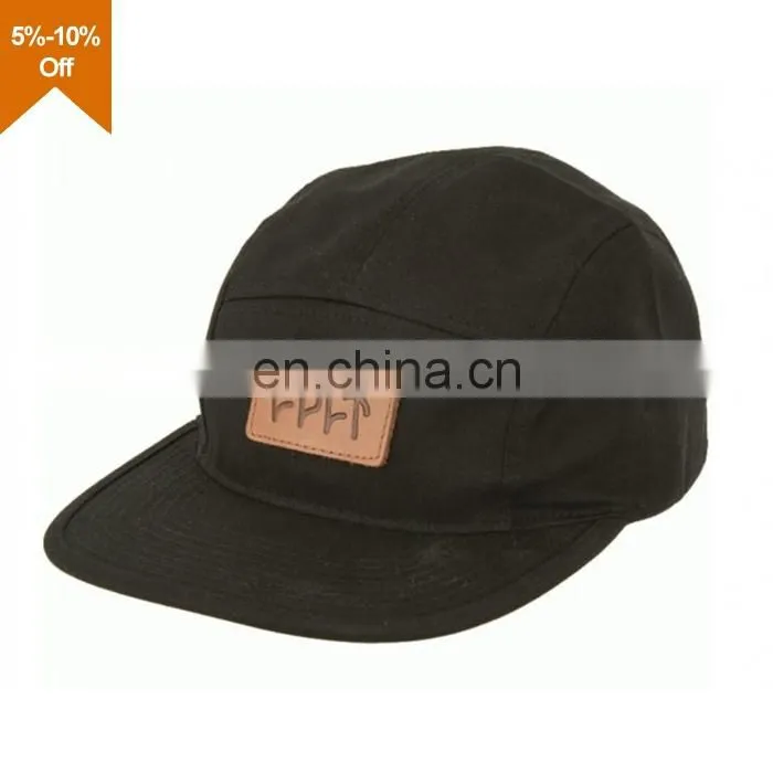 5 panel hat with cork wood brim