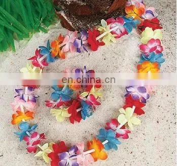 HAWAIIAN MULTI COLOURED FLOWER LEI NECKLACE GARLAND