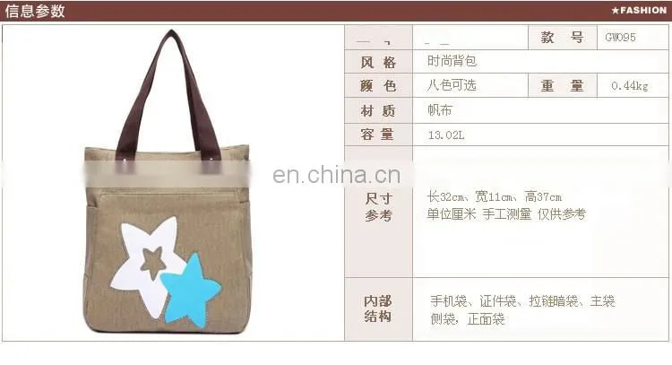 JL Bag17028 2017 Woman Bag Canvas Leisure Star Bag Modern Lady Bag