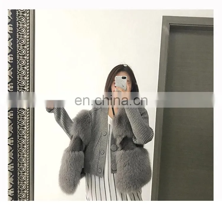 Factory Wholesale Fashion New Style Classical Pattern Lady Fur Waistcoat Fur Gilet Fox Fur Vest