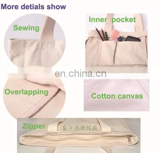 Fashion shopping bag custom cotton canvas tote bag