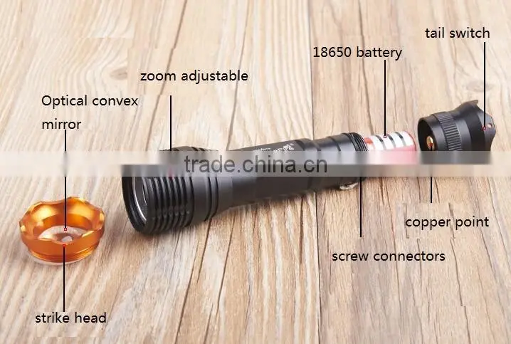 10W Aluminum Strong Bright t6 Zoomable flashlight
