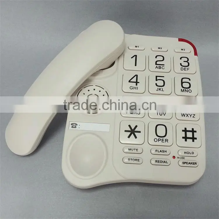 Simple speed dial emergency button corded big button phone