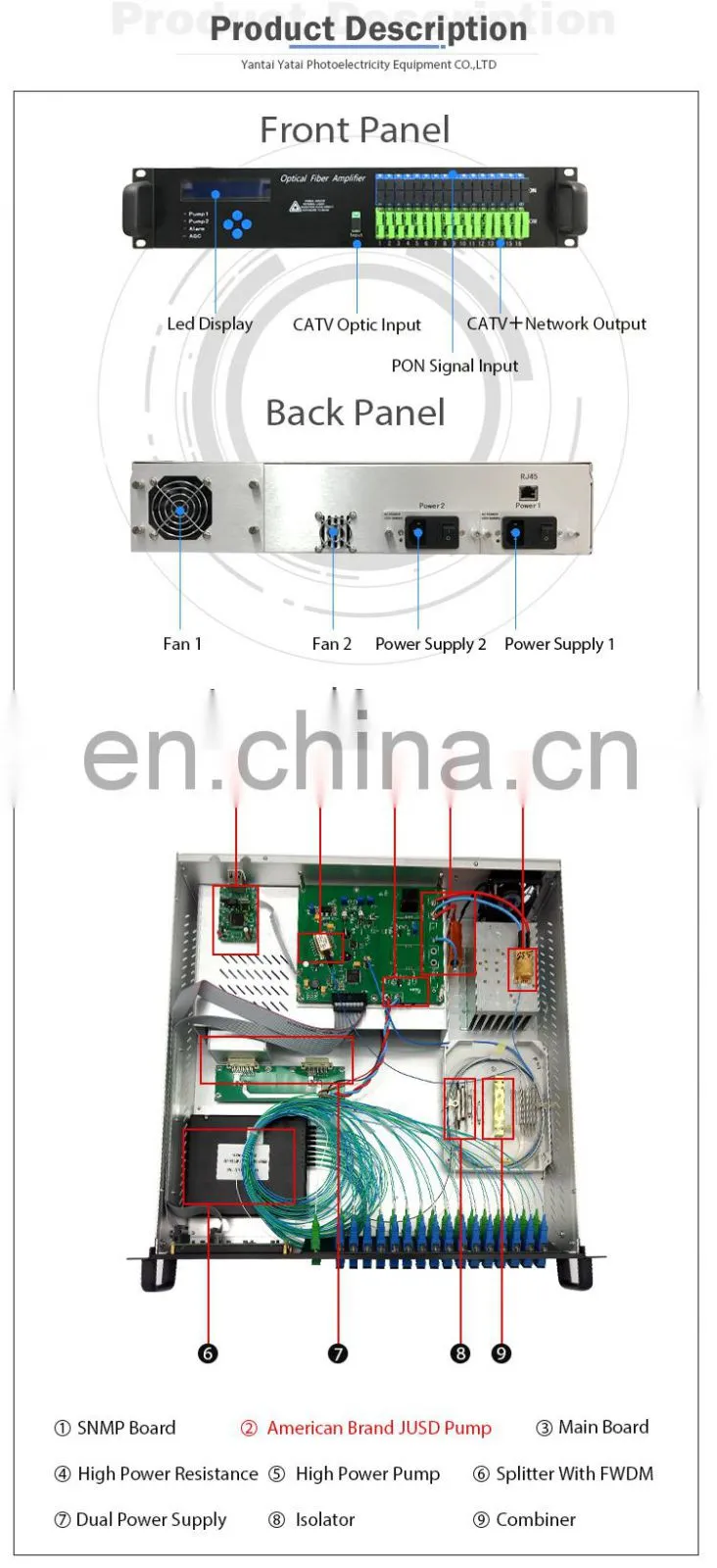 top selling low price 8 port fiber 22dbm ftth distribution optical amplifier edfa
