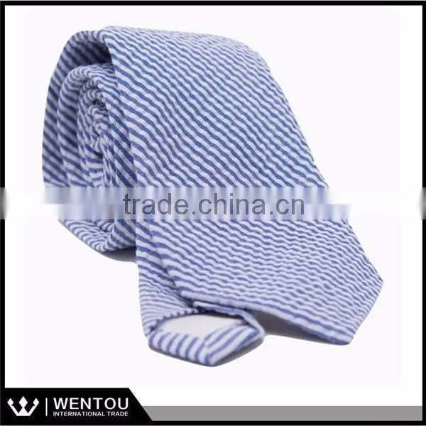 Mens Navy Seersucker Tie