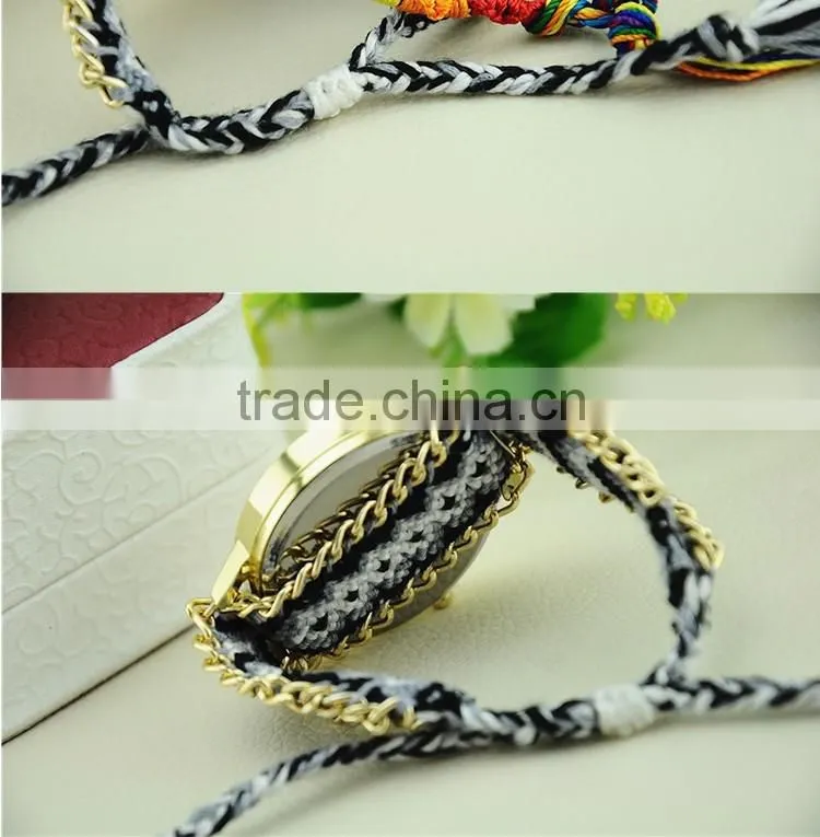 Handmade Braided Friendship Bracelet Watch New Arrival Geneva Hand-Woven Wristwatch Ladies Quartz Gold Women Dress Watches