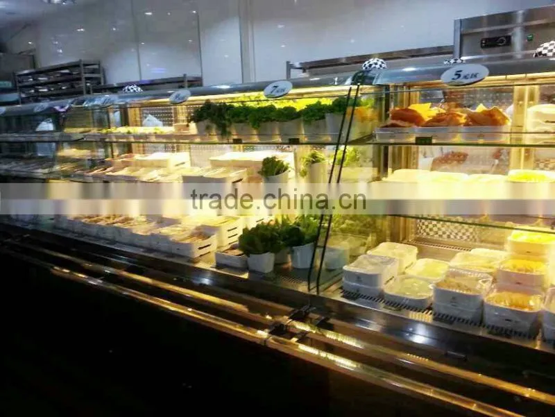 APEX restaurant air cooled showcase hot pot chafing dish refrigerated order dishes display cabinet