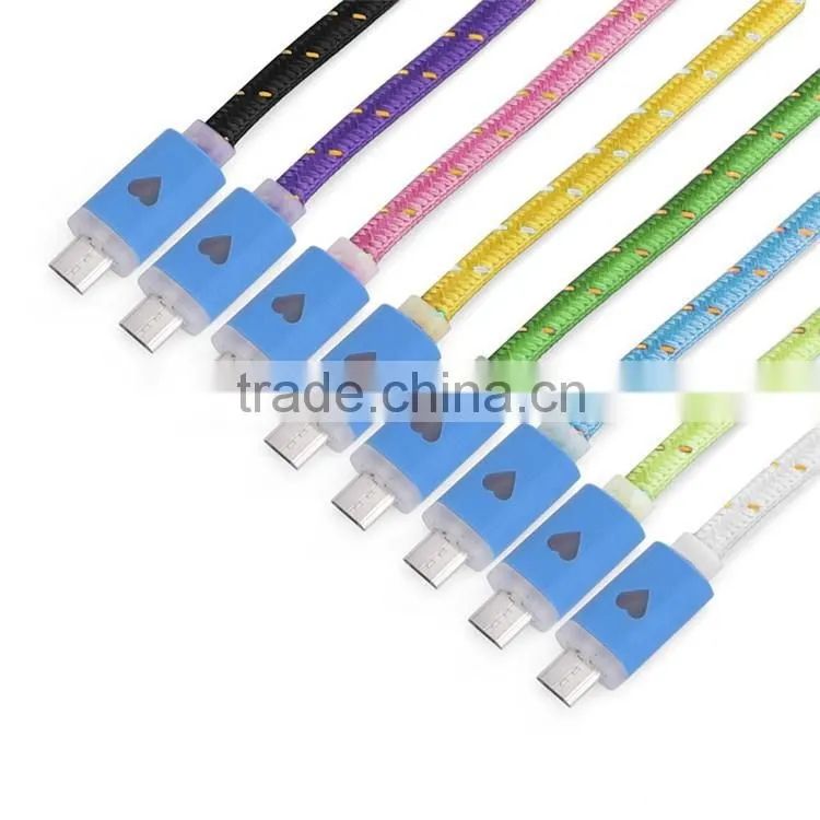 Fabric Braided Charger USB Cable for iphone USB Light Cable in 2016