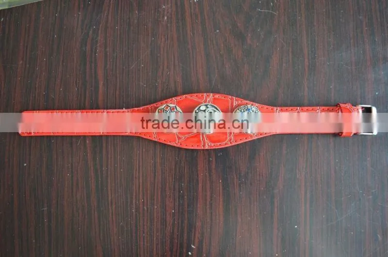 Wholesale Middle Wide Two ends Narrow PU Leather Wristbands