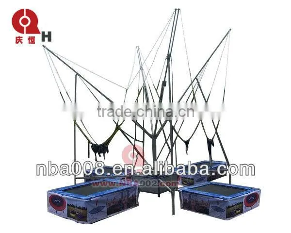 Rectangle Bungee Trampoline Europe Kids / Adult Jump Trampoline