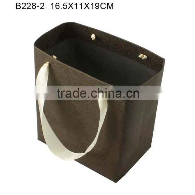 Customized Elegant Art Paper Jewelry Bag for Jewelry Box with Silk Ribbon Manufacturers China B228-4