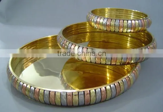 Brass Serving Tray with Pot, Misridan, Sugar Pot