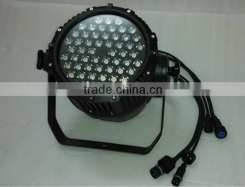 Professional Guangzhou stage lighting led par 54x3w rgbw dmx512 led par waterproof rate IP65 Cheaper price flight case pack