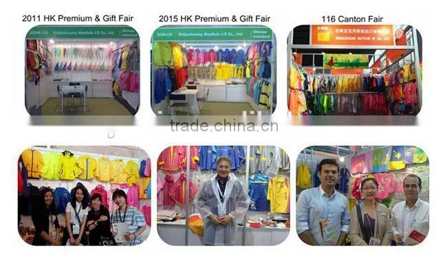 Wholesale Disposable red Rain Poncho With Keychain Ball