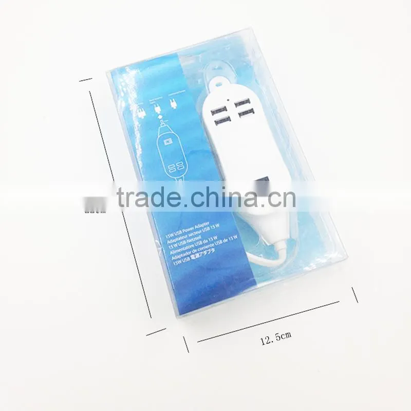 High speed 5v 3a 4usb port ac power wall charger for cellphone