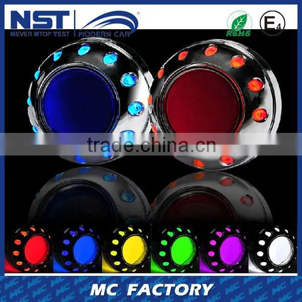 Newest wholesell auto bi-xenon hid projector lens light angel eyes