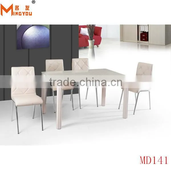 Dining Room Furniture Metal Glass Dining Table and Chair