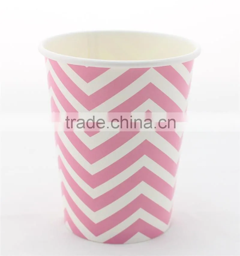 SGS&FDA Certificated New Design 9oz Stocked Cup Cold Drinking Paper Cups