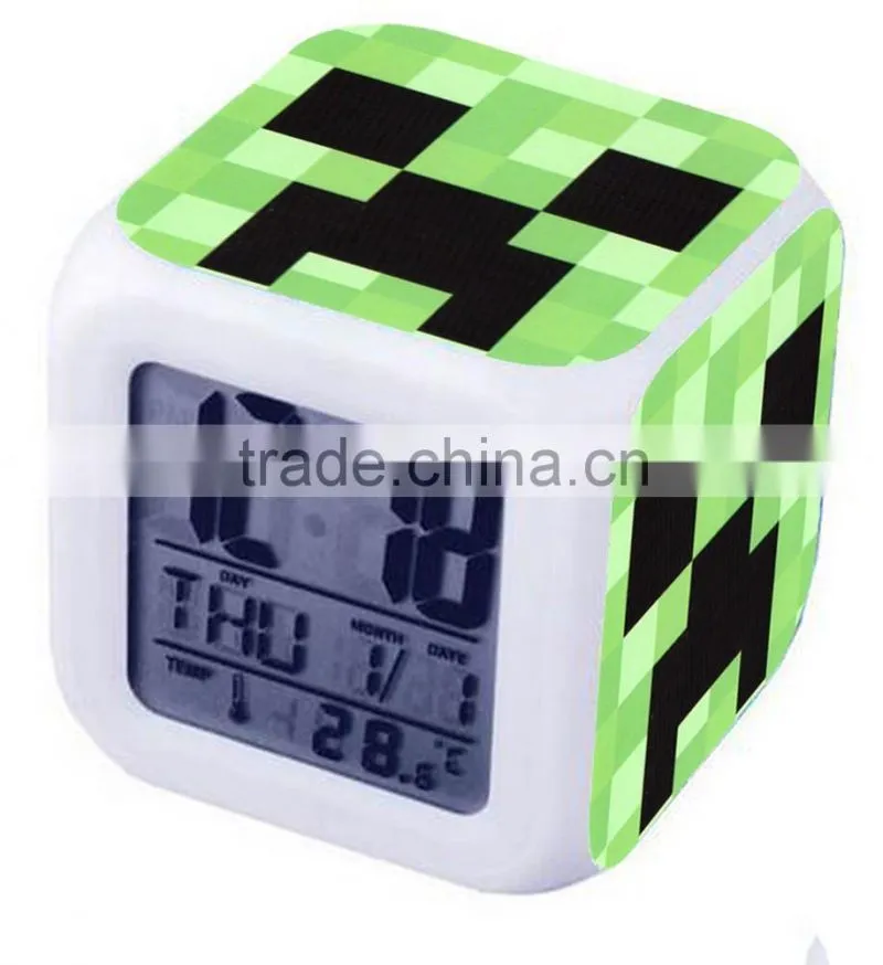 LED Color Change Digital Alarm Clock Projection Sync Thermometer Date Time