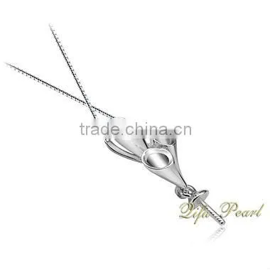 Wholesale 925 Silver Jewelry Semi Pendant Mounts for Pearl