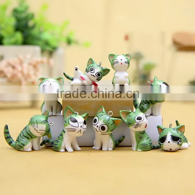 Blue cat doll doll cat furnishing articles Wholesale Anime Gifts PVC Figure A set of nine
