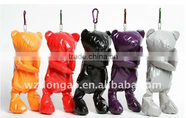 fashion bear foldable shopping bag ,made of polyester pongee