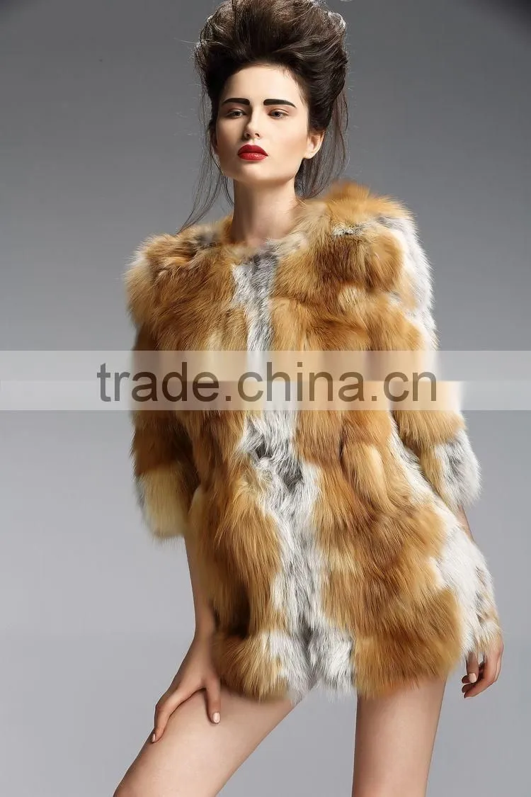 QD29248 Wholesale Europe styles Fashion Fox Fur Coat Women