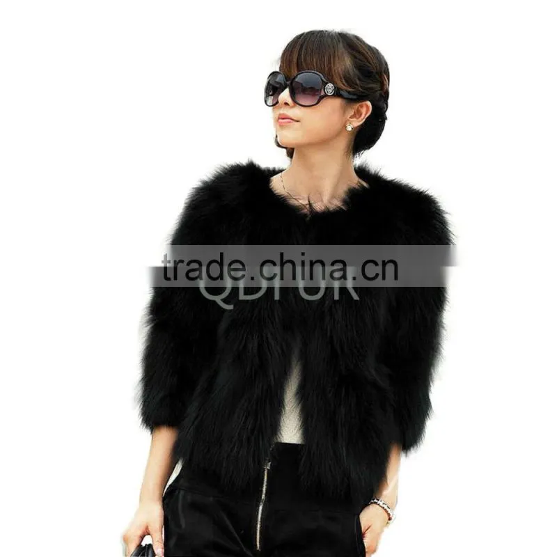 QD30982 Winter Real Raccoon Fur Jacket Overcoat Short Design Genuine Raccoon Fur Jacket Warmer Clothes 2016