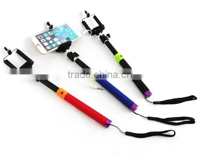 Manufacture cable take pole selfie stick extendable 24cm to 95cm