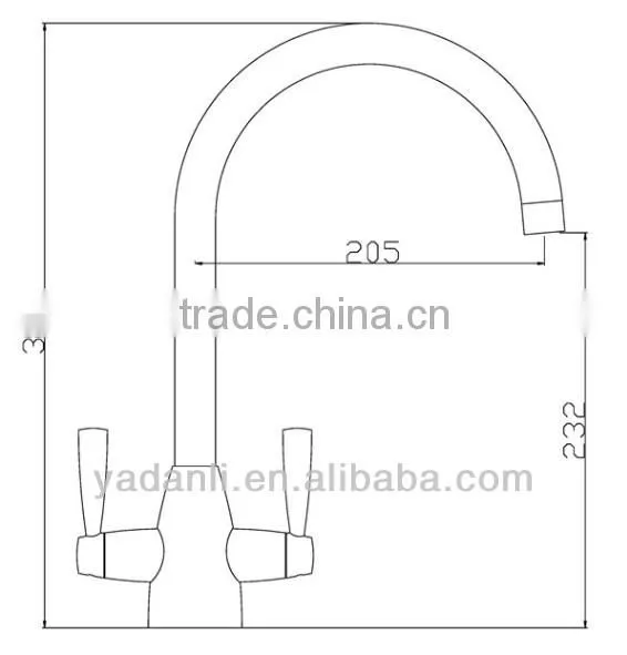 dual lever kitchen faucet made of brass 5312
