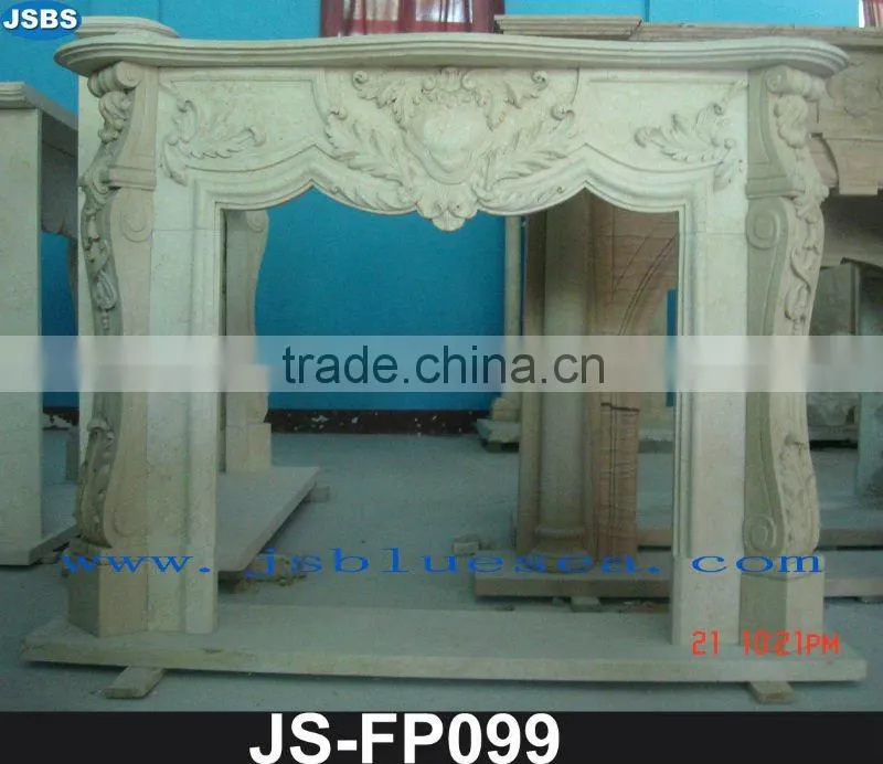 Carve figure statue marble fireplace
