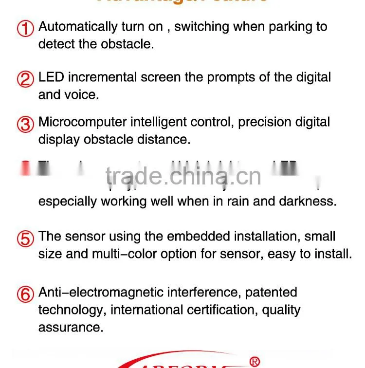 Special design waterproof anti-electromagnetism disturb parking sensor for truck
