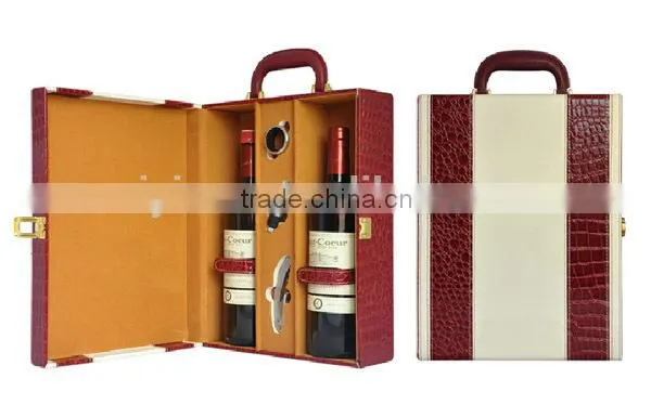Multicolor High Quality Leather wine case,wine gift set
