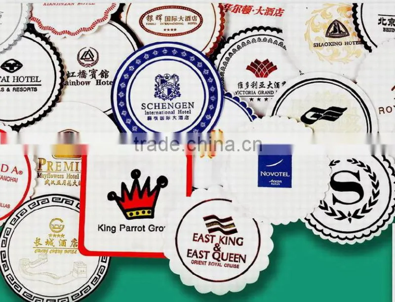 hot sale custom design logo hotel disposable paper cup coaster